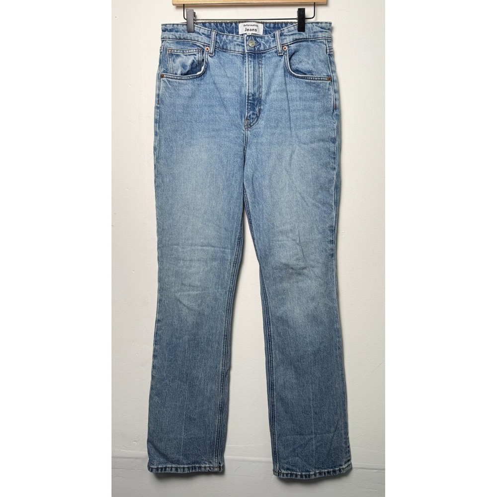 Reformation Jeans Womens 31 Light Wash High Rise Straight Leg Blue Denim Pants